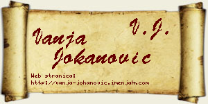 Vanja Jokanović vizit kartica